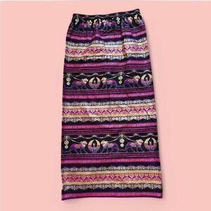 VTG Egyptian Pattern Multicolor Maxi Skirt